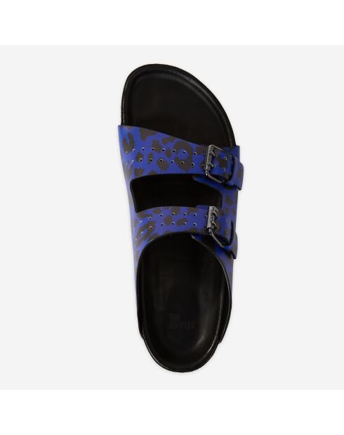 Sandales en Cuir léopard bleues