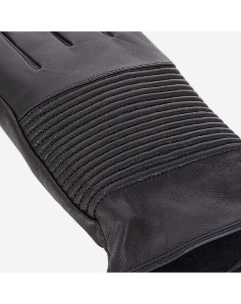 Gants en Cuir avec nervures noirs