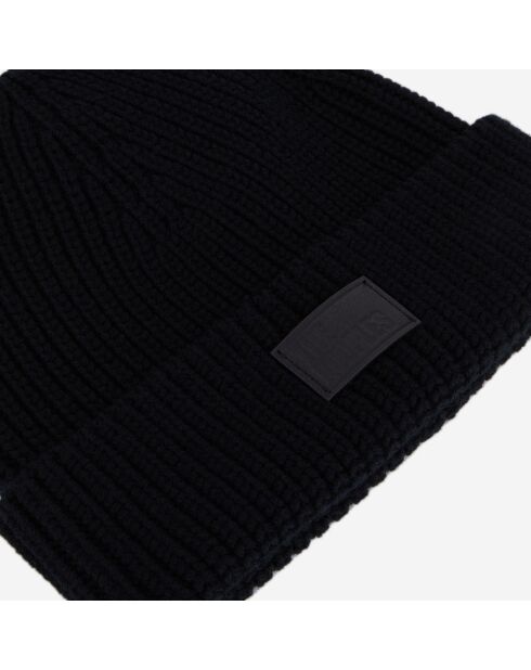 Bonnet en Laine tricotée noir