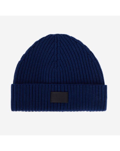 Bonnet en Laine tricotée bleu