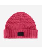 Bonnet en Laine tricotée rose