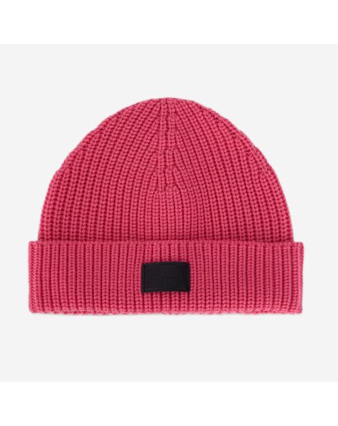 Bonnet en Laine tricotée rose