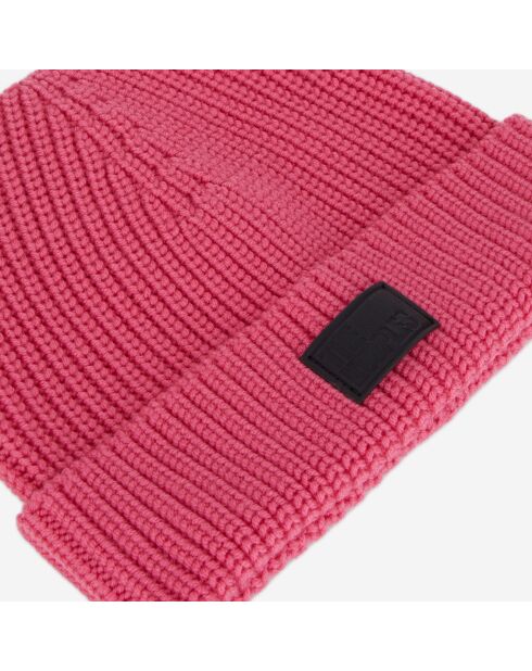 Bonnet en Laine tricotée rose