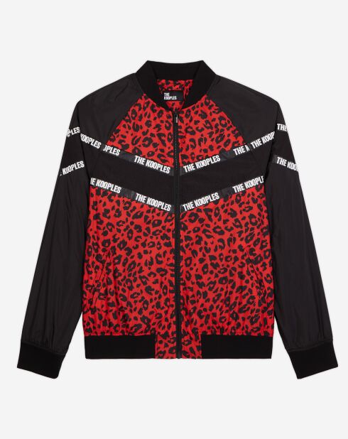 Blouson bicolore avec bandes logo multicolore