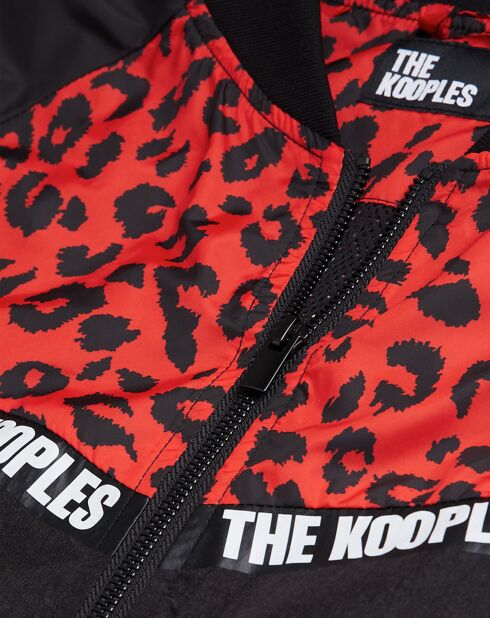 Blouson bicolore avec bandes logo multicolore