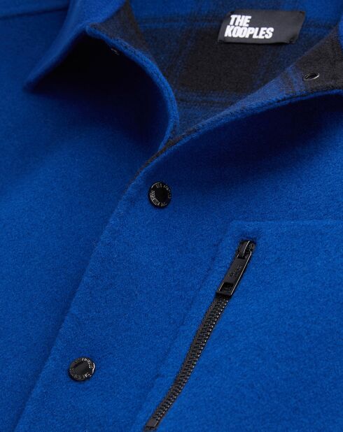 Blouson type surchemise en Laine mélangée bleu