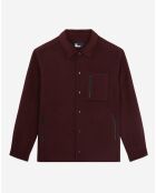 Blouson type surchemise en Laine mélangée rouge