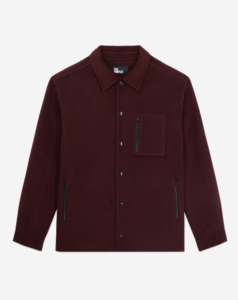 Blouson type surchemise en Laine mélangée rouge