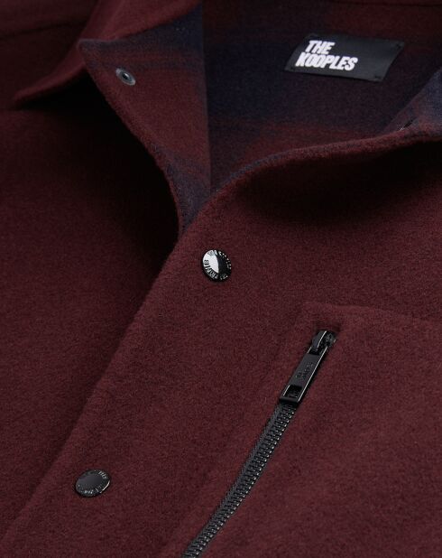 Blouson type surchemise en Laine mélangée rouge