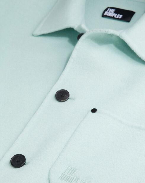 Blouson type surchemise en Laine mélangée bleu