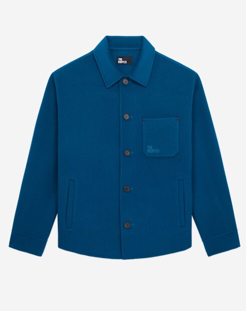 Blouson type surchemise en Laine mélangée bleu