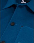 Blouson type surchemise en Laine mélangée bleu