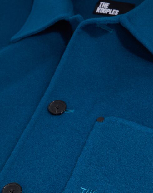 Blouson type surchemise en Laine mélangée bleu