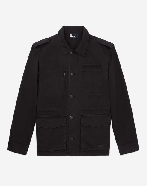 Veste de travail en denim noire