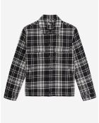 Blouson type surchemise en Laine mélangée à carreaux noir
