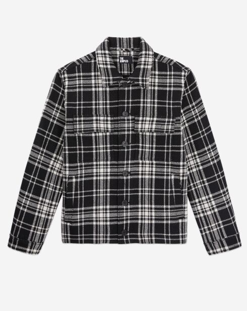 Blouson type surchemise en Laine mélangée à carreaux noir