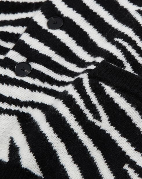 Cardigan en Laine mélangée imprimé noir