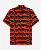 Chemise décontractée panthère orange/noir