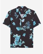 Chemise imprimée manches courtes noire
