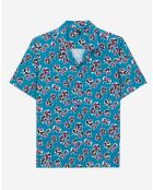 Chemise imprimée manches courtes bleue