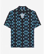 Chemise manches courtes imprimée noire