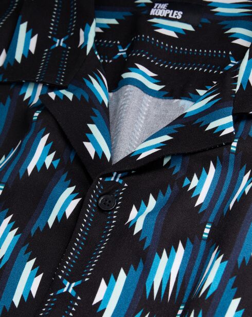 Chemise manches courtes imprimée noire