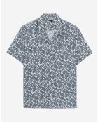 Chemise imprimée manches courtes bleue