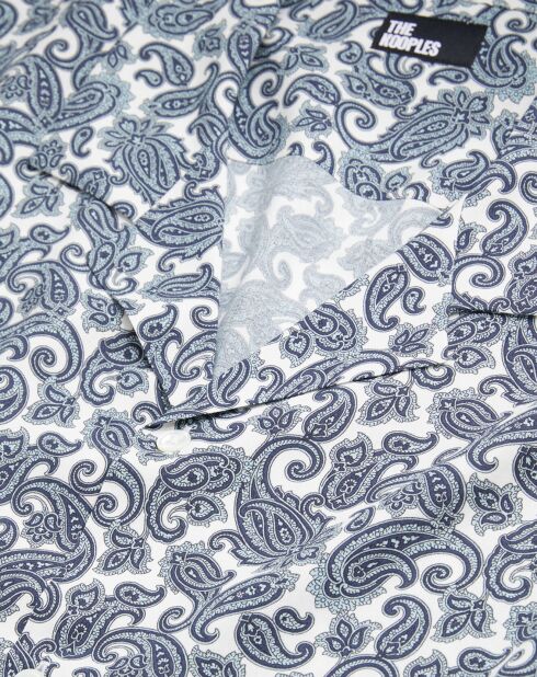 Chemise imprimée manches courtes bleue