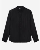 Chemise col classique à rayures noire