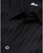 Chemise col classique à rayures noire