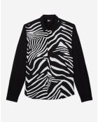 Chemise col classique imprimé noire