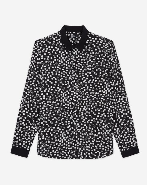 Chemise col classique imprimé noir