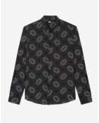 Chemise col classique imprimé noire