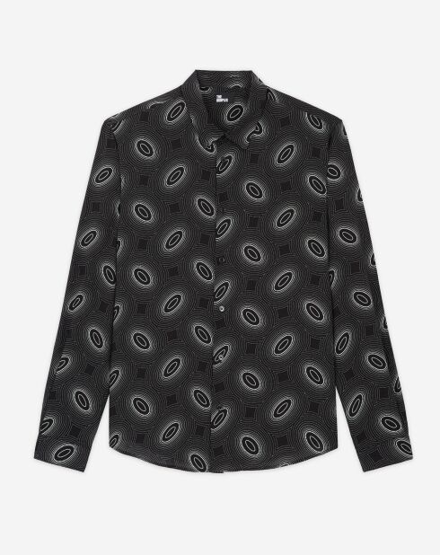Chemise col classique imprimé noire