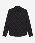 Chemise col classique imprimé noire