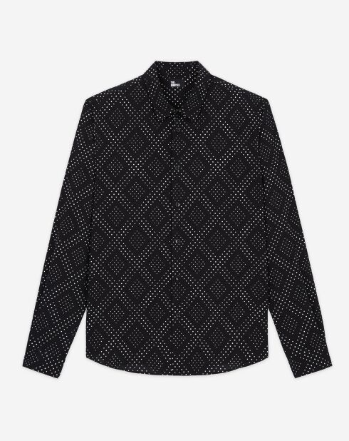 Chemise col classique imprimé noire