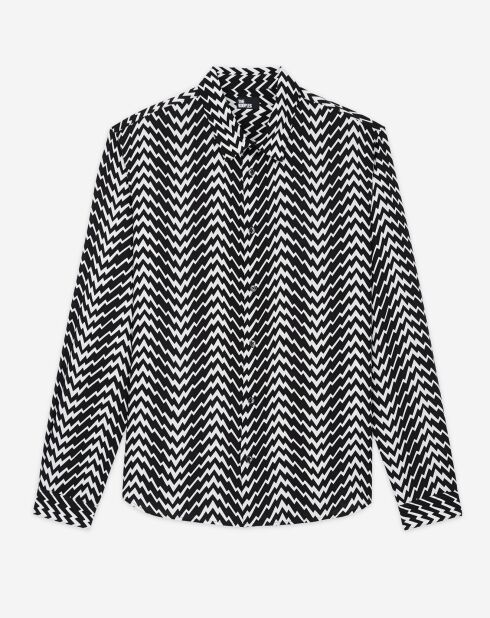 Chemise col classique imprimé noire