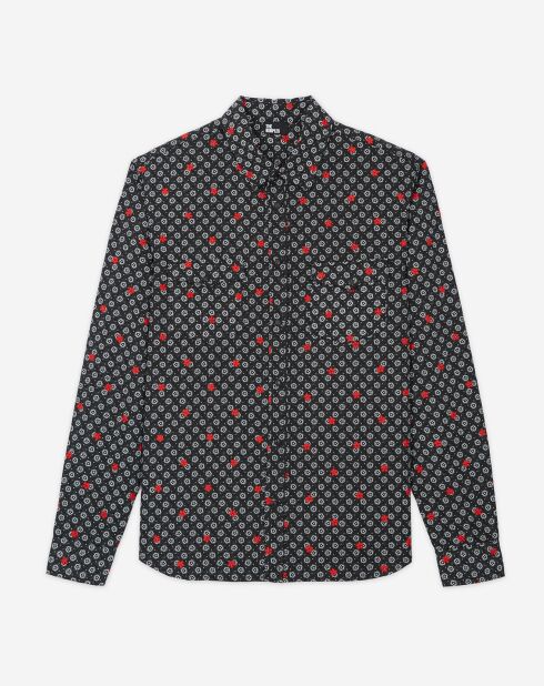 Chemise imprimée noire