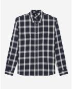 Chemise à carreaux et poches bleu marine