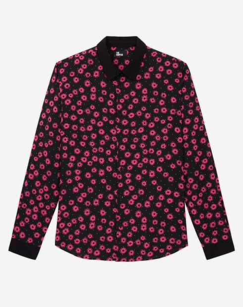 Chemise col classique imprimé noir
