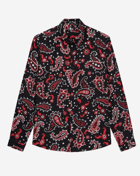 Chemise imprimée noire