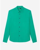 Chemise col classique verte
