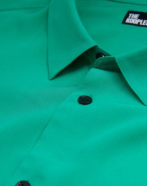 Chemise col classique verte