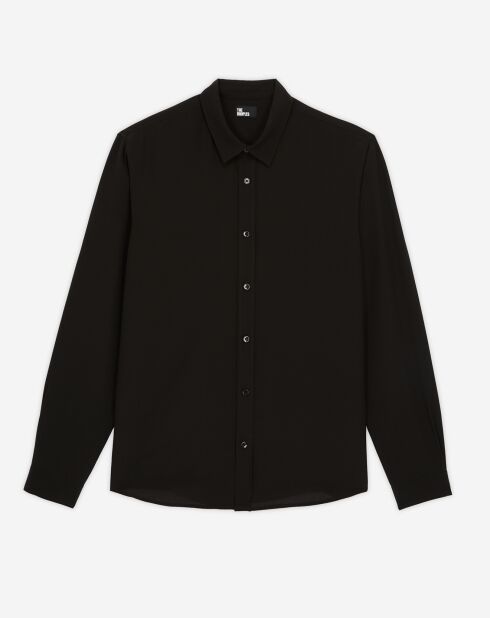 Camicia 100% seta nera