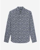 Chemise imprimée bleu marine