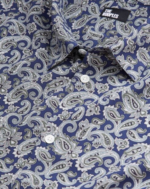 Chemise imprimée bleu marine