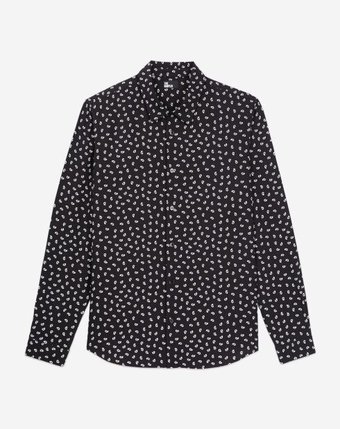 Chemise imprimée noire et blanche