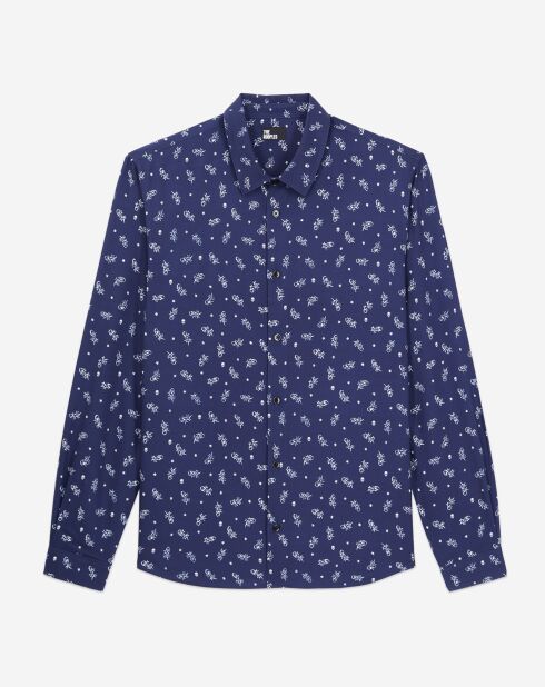 Chemise imprimée bleue