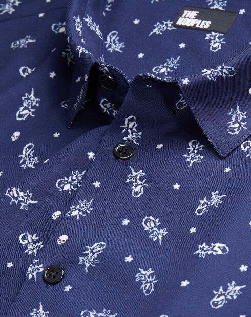 Chemise imprimée bleue