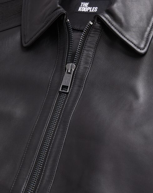 Blouson biker en Cuir noir